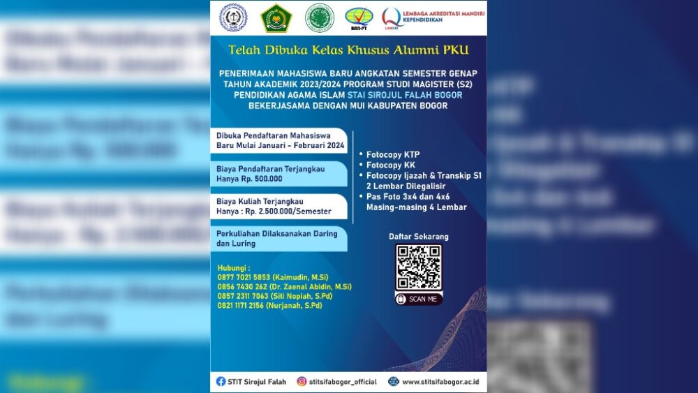 STAI Sirojul Falah Jalin Kerjasama dengan MUI Bogor, Kuliah S2 PAI Khusus Alumni PKU