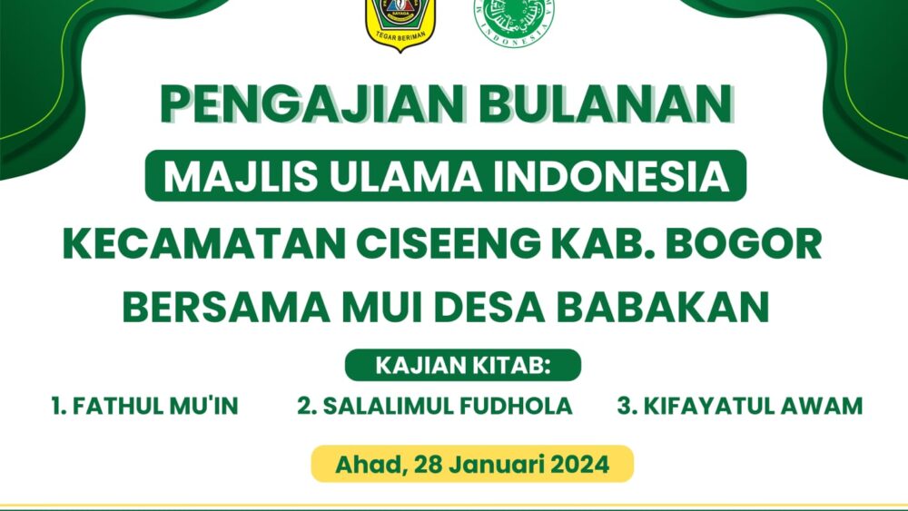 MUI Ciseeng Gelar Syahriyahan, Kaji Kitab Fathul Mu’in, Salalimul Fudhola, dan Kifayatul Awam