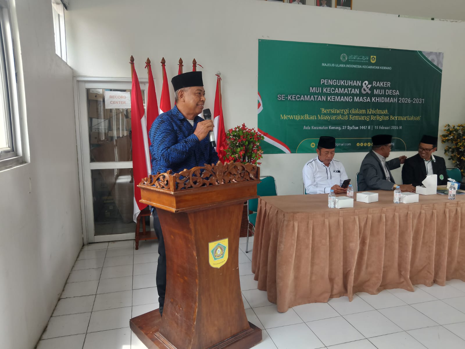 Sambutan Bapak Nurhaman mewakili Camat Kemang. (Foto; Istimewa)