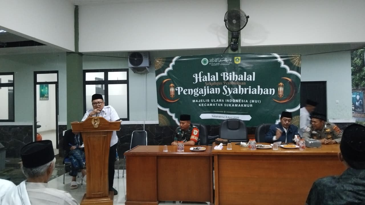 Sambutan Plt Camat Sukamakmur, Ferri Ardiansyah S.H.,M.Kn. Foto : Istimewa